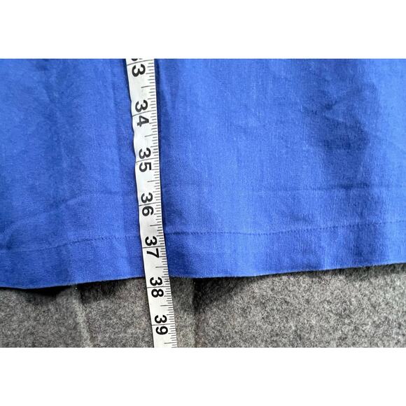 Soft Surroundings Dress Womens L Blue Linen Blend A Line Keyhole Lagom Comfort - Picture 10 of 13